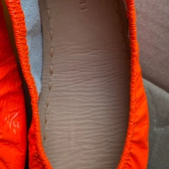 Tieks by Gavrieli Outrageous Orange Patent ballet flats, Size 11 like NEW - Picture 2 of 10